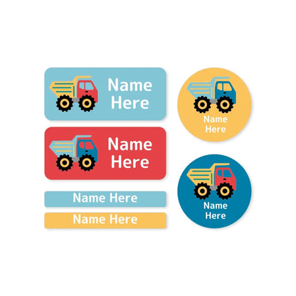 Dump Truck Mixed Name Label Pack