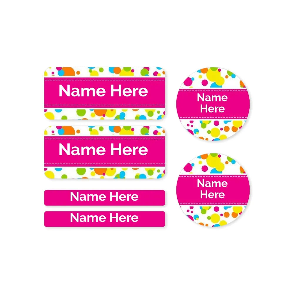 Bubbles Mixed Name Label Pack