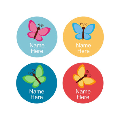 Butterfly Round Name Labels