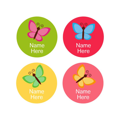 Butterfly Round Name Labels