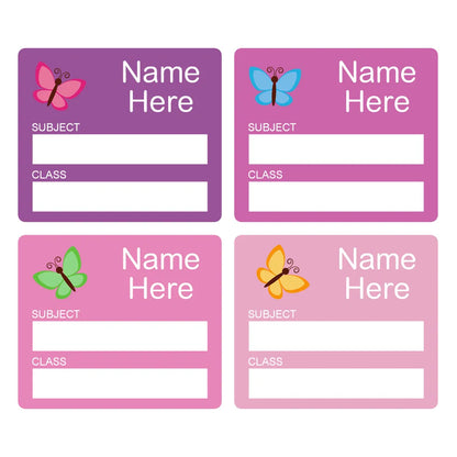 Butterfly School Book Labels