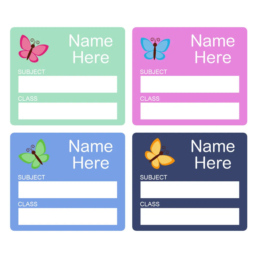 Butterfly School Book Labels