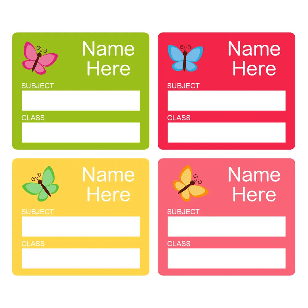 Butterfly School Book Labels