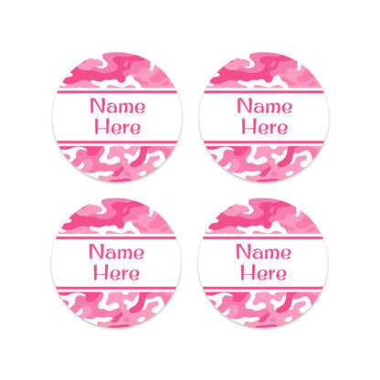 Camo Round Name Labels