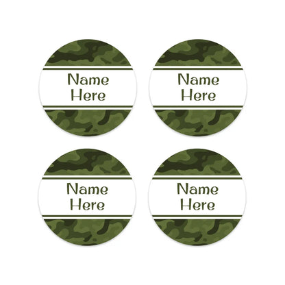 Camo Round Name Labels