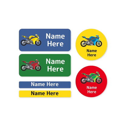Motorbike Mixed Name Label Pack