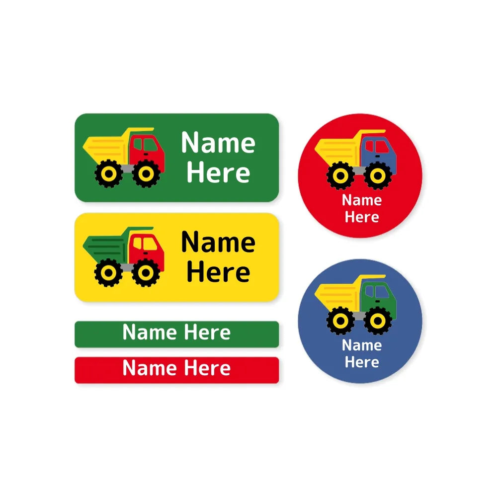 Dump Truck Mixed Name Label Pack