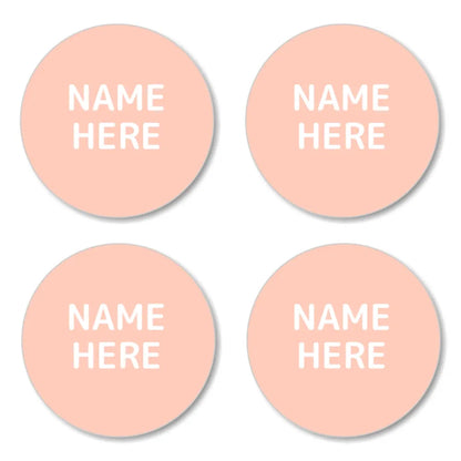 Single Colour Round Name Labels