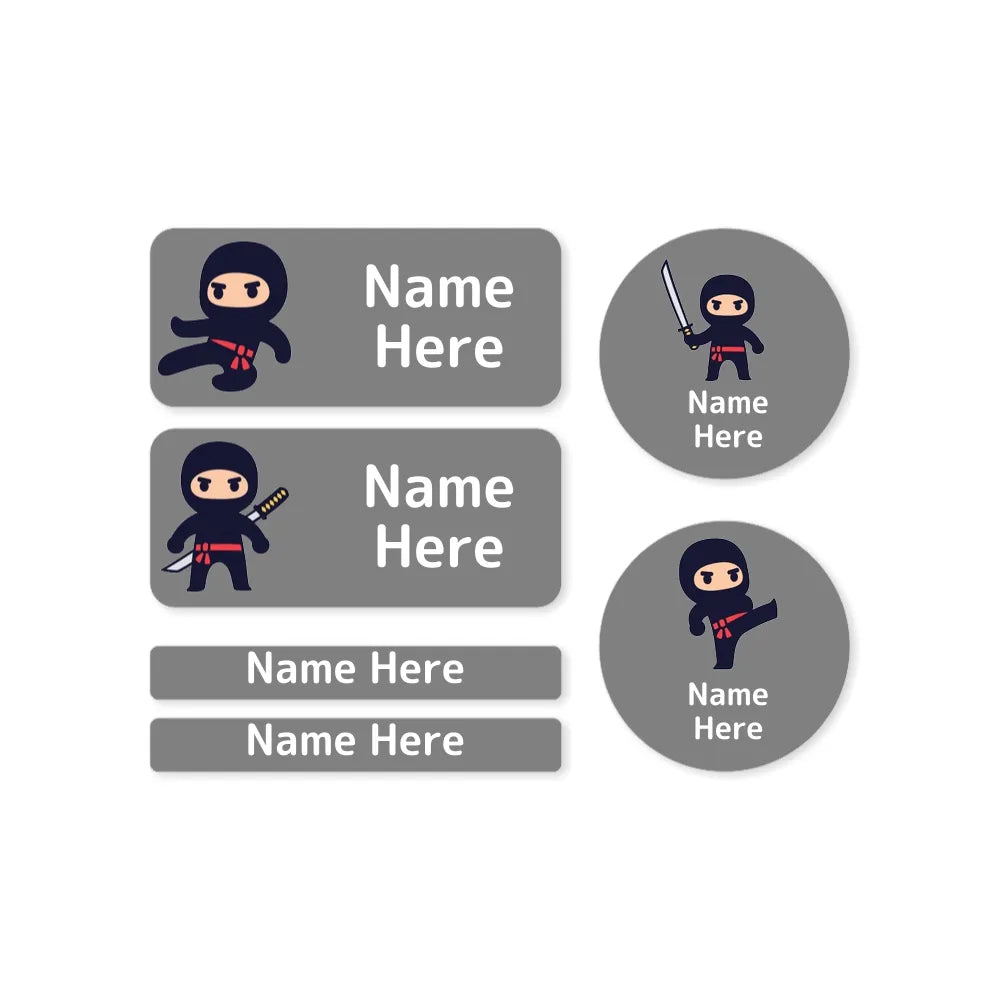 Ninja Mixed Name Label Pack