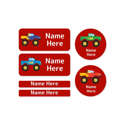 Monster Truck Mixed Name Label Pack