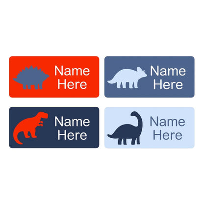 Dino Silhouette Rectangle Name Labels