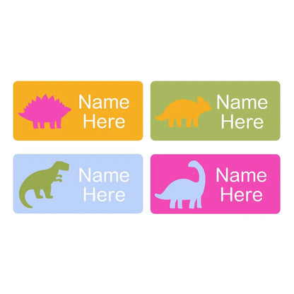 Dino Silhouette Rectangle Name Labels