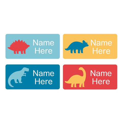 Dino Silhouette Rectangle Name Labels