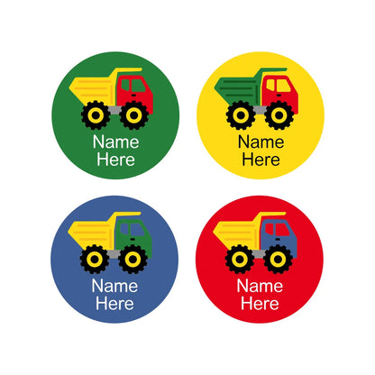 Dump Truck Round Name Labels