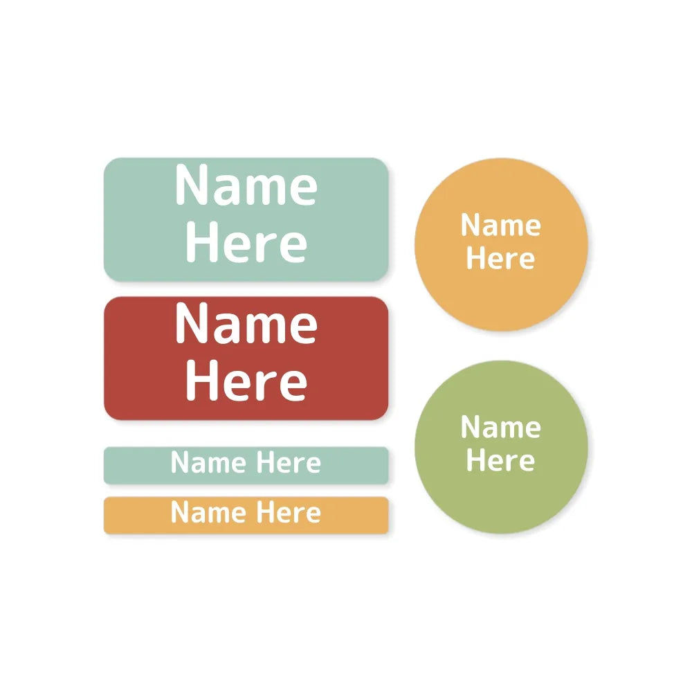 Multi Colour Mixed Name Label Pack