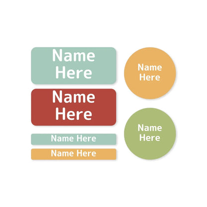 Multi Colour Mixed Name Label Pack