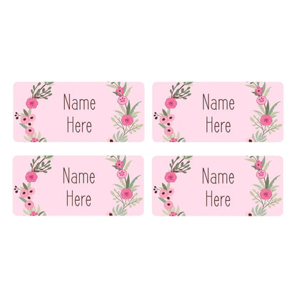 Flower Wreath Rectangle Name Labels