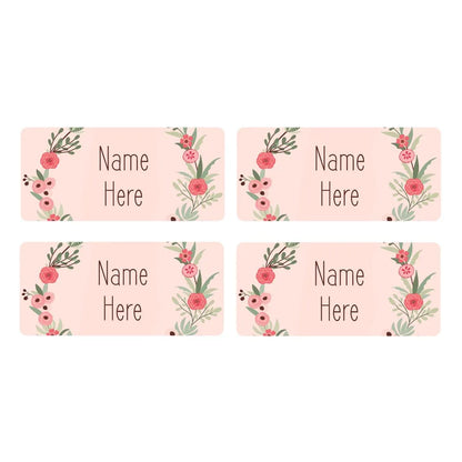 Flower Wreath Rectangle Name Labels