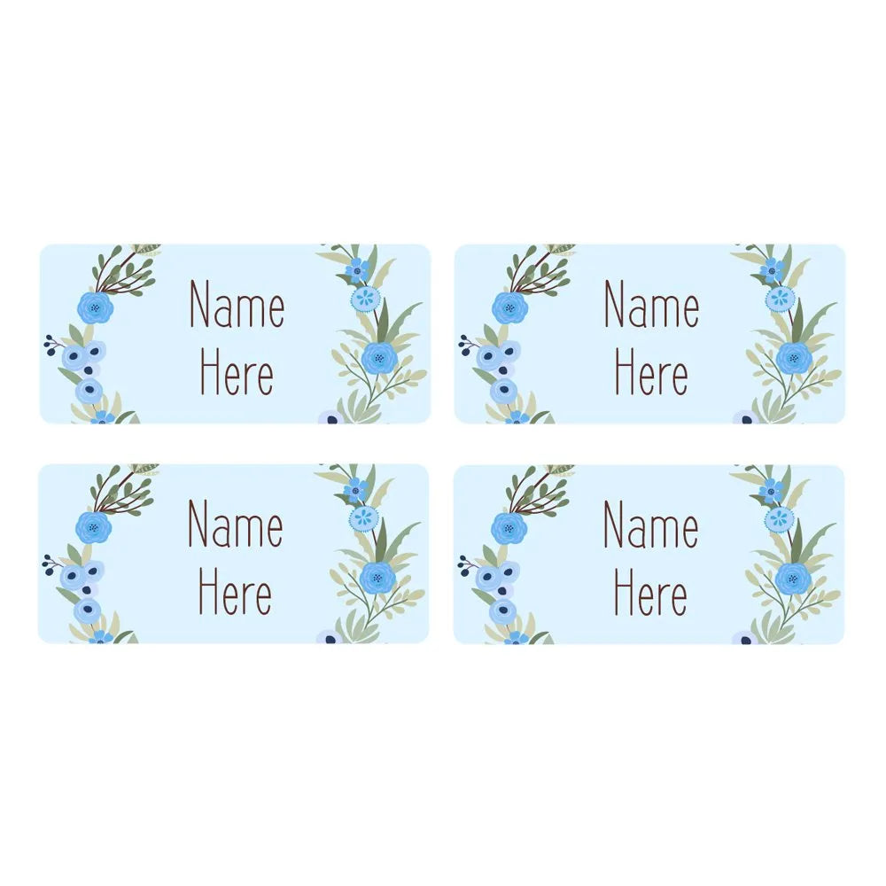 Flower Wreath Rectangle Name Labels