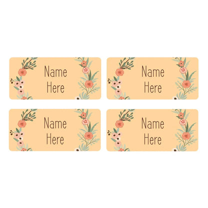 Flower Wreath Rectangle Name Labels