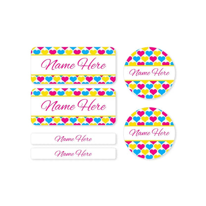Hearts Mixed Name Label Pack