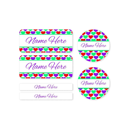 Hearts Mixed Name Label Pack