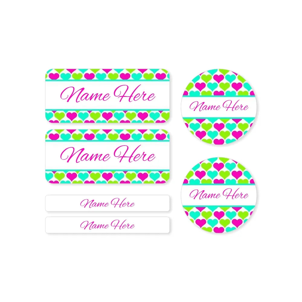 Hearts Mixed Name Label Pack