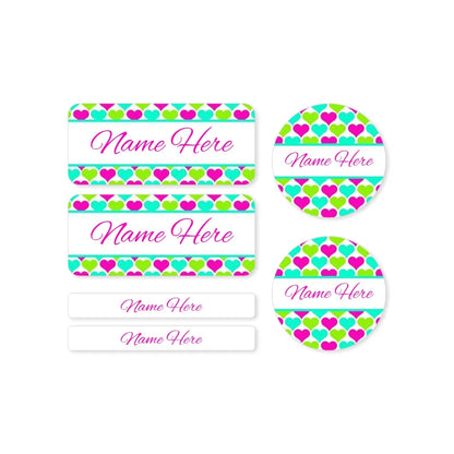 Hearts Mixed Name Label Pack