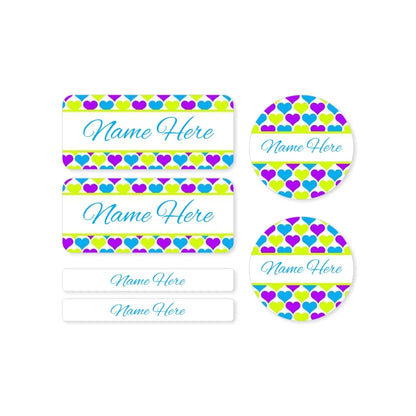 Hearts Mixed Name Label Pack