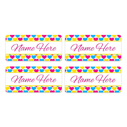 Hearts Rectangle Name Labels