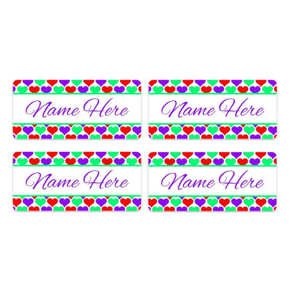 Hearts Rectangle Name Labels