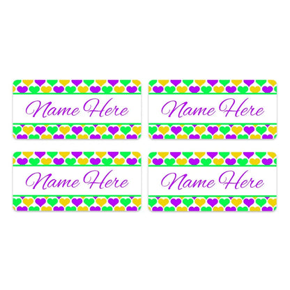Hearts Rectangle Name Labels