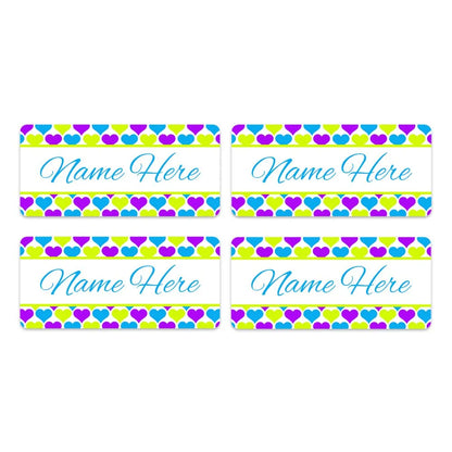 Hearts Rectangle Name Labels