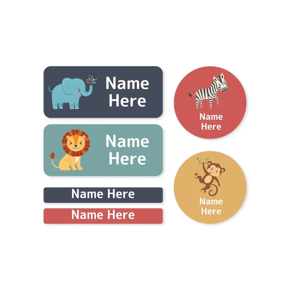 Zoo Animals Mixed Name Label Pack