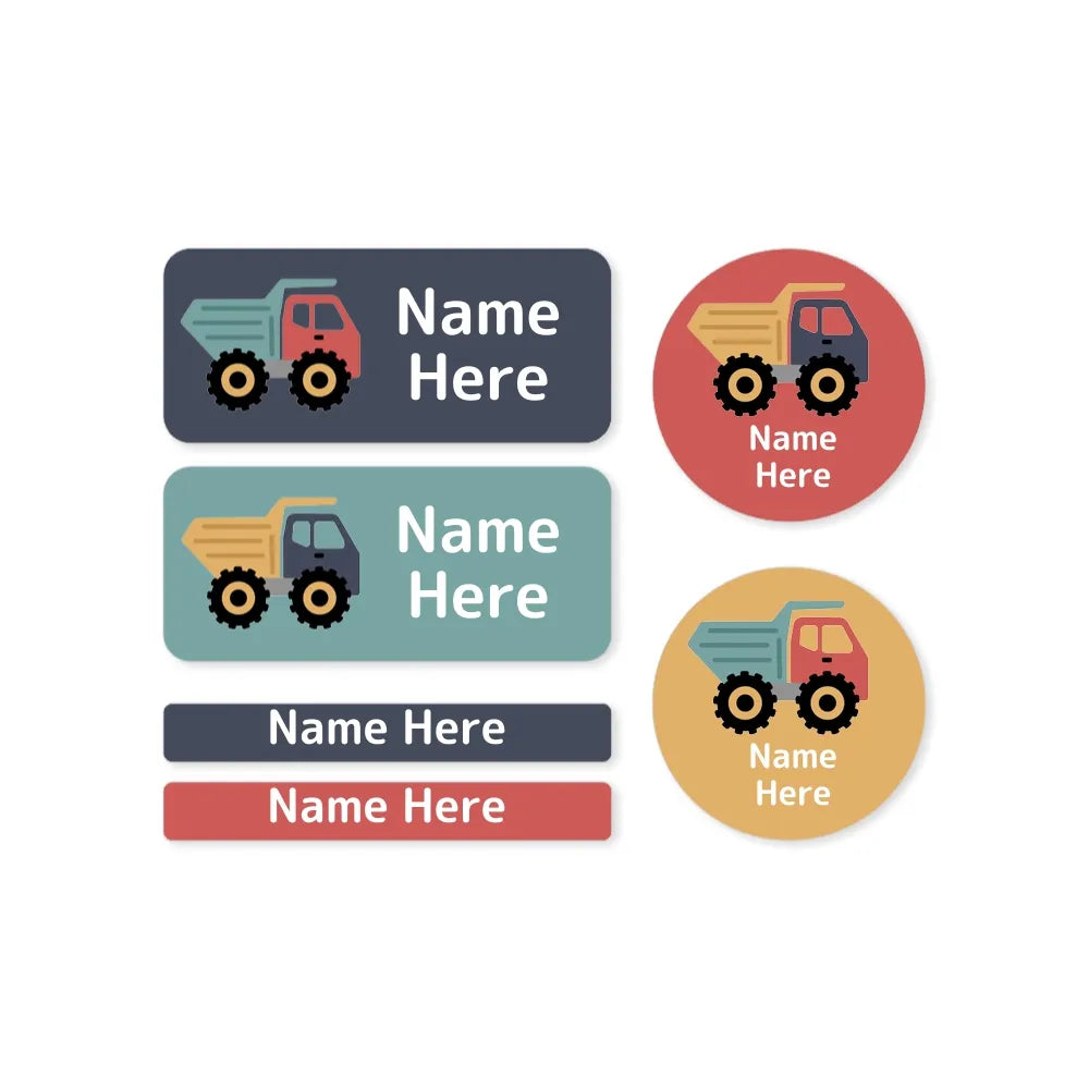 Dump Truck Mixed Name Label Pack