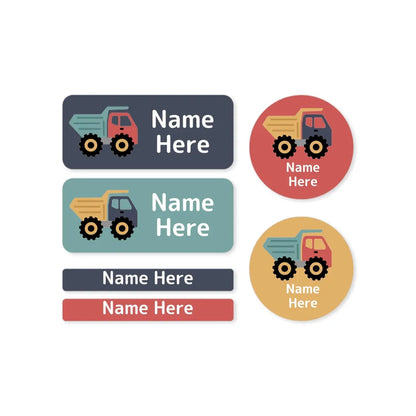 Dump Truck Mixed Name Label Pack