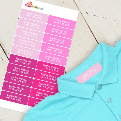 Pinks Iron On Clothing Labels