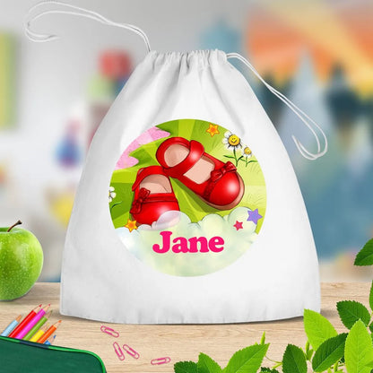 Magic Shoes White Drawstring Bag