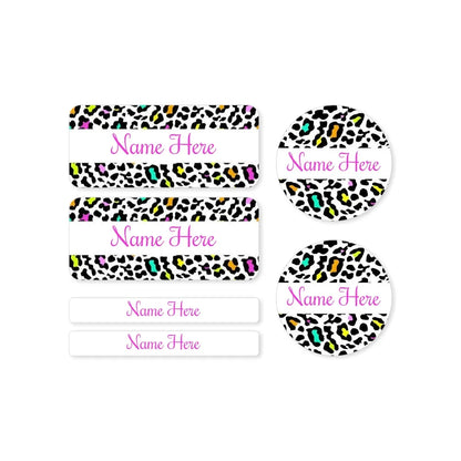 Leopard Print Mixed Name Label Pack
