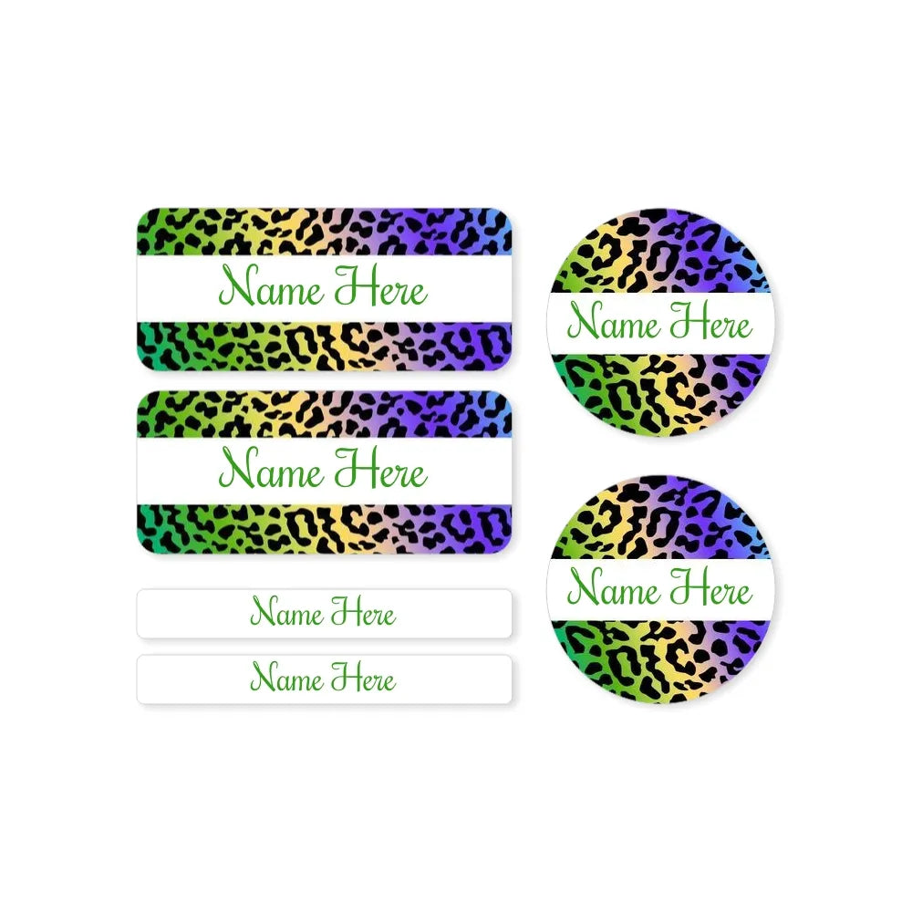 Leopard Print Mixed Name Label Pack