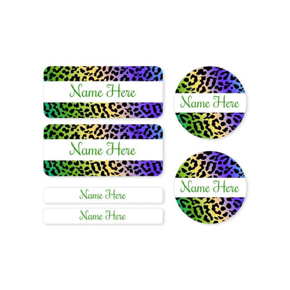 Leopard Print Mixed Name Label Pack