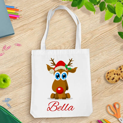 Cute Reindeer White Tote Bag