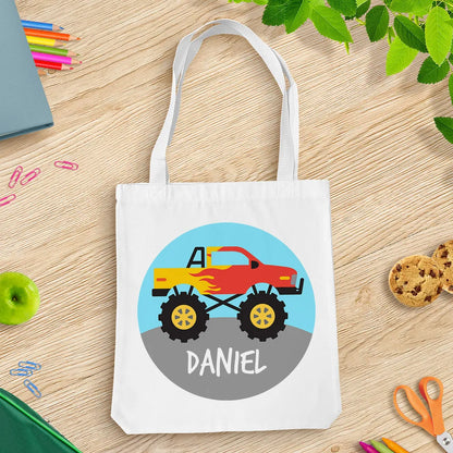 Flaming Truck White Tote Bag