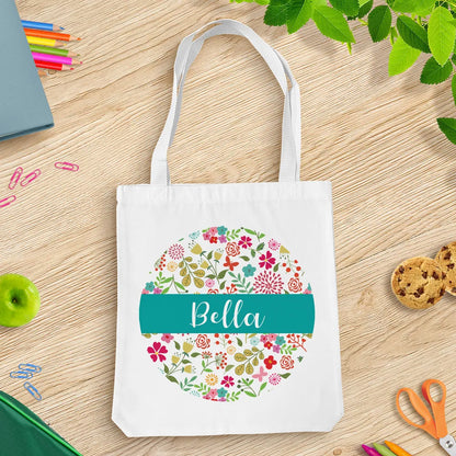Flowers White Tote Bag