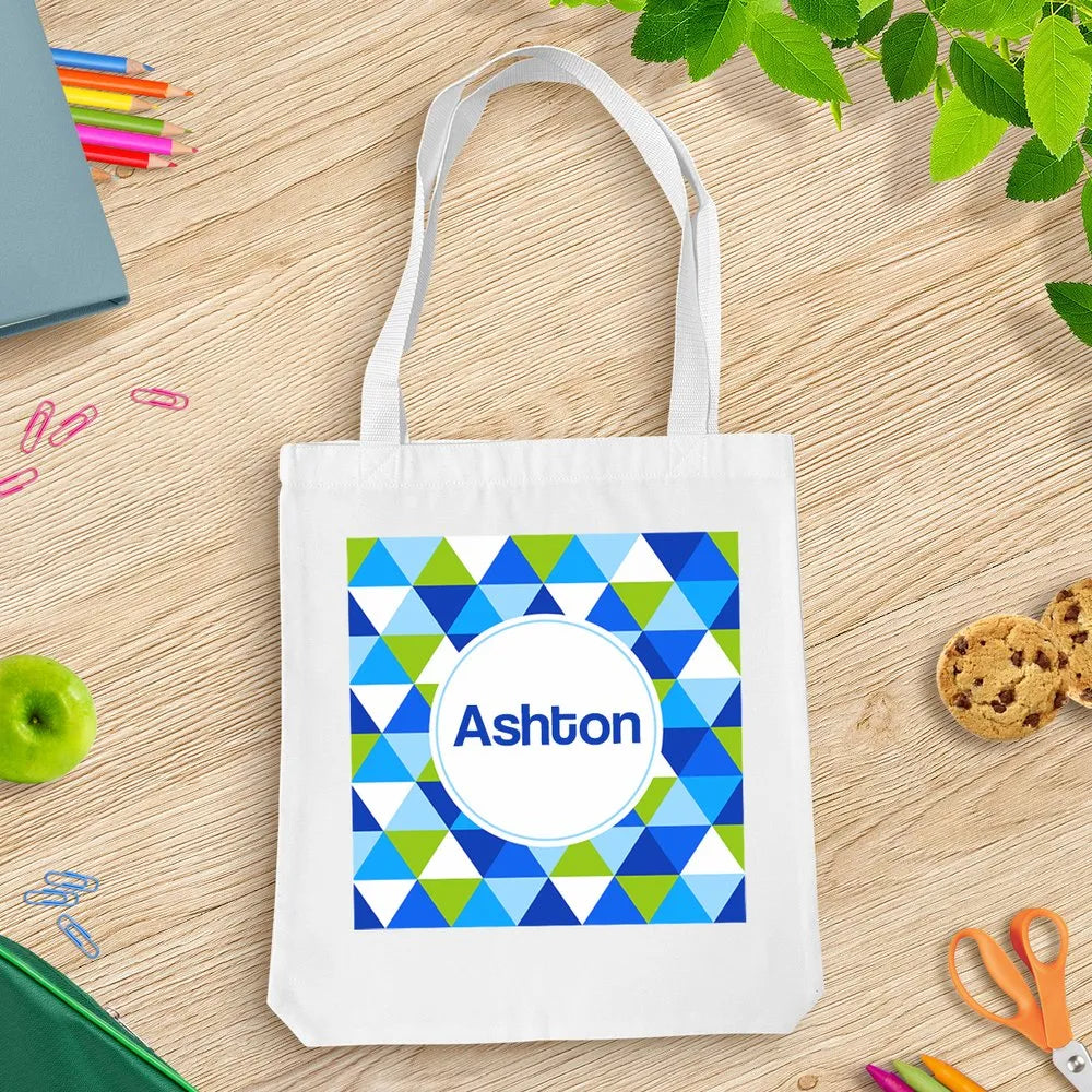 Geometric White Tote Bag