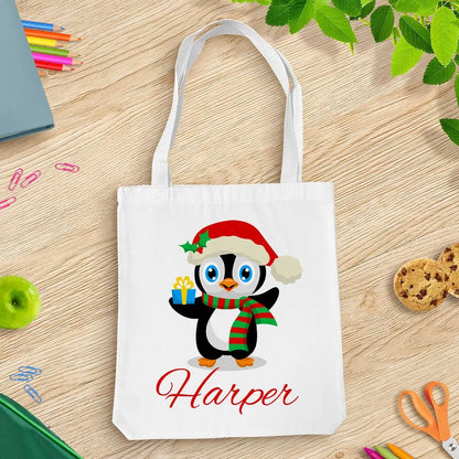 Penguin White Tote Bag