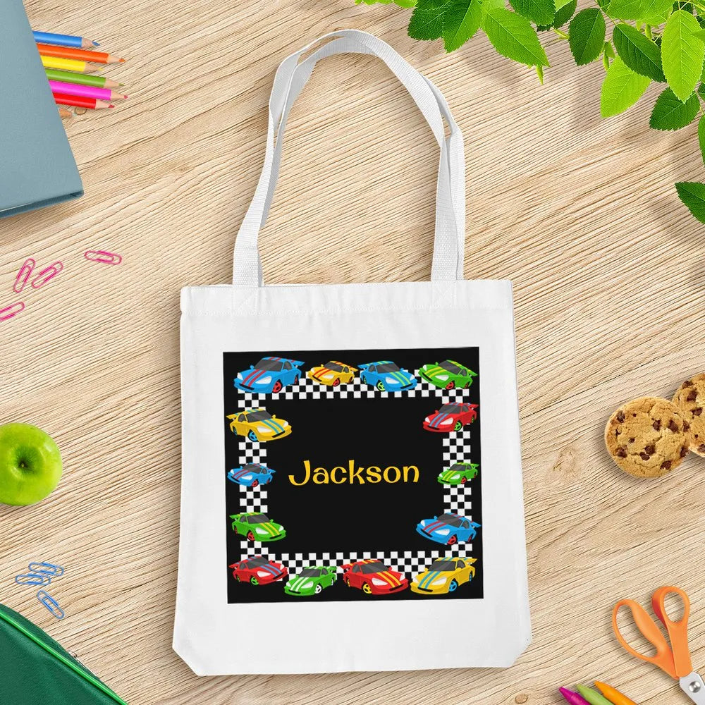 Race Cars White Tote Bag