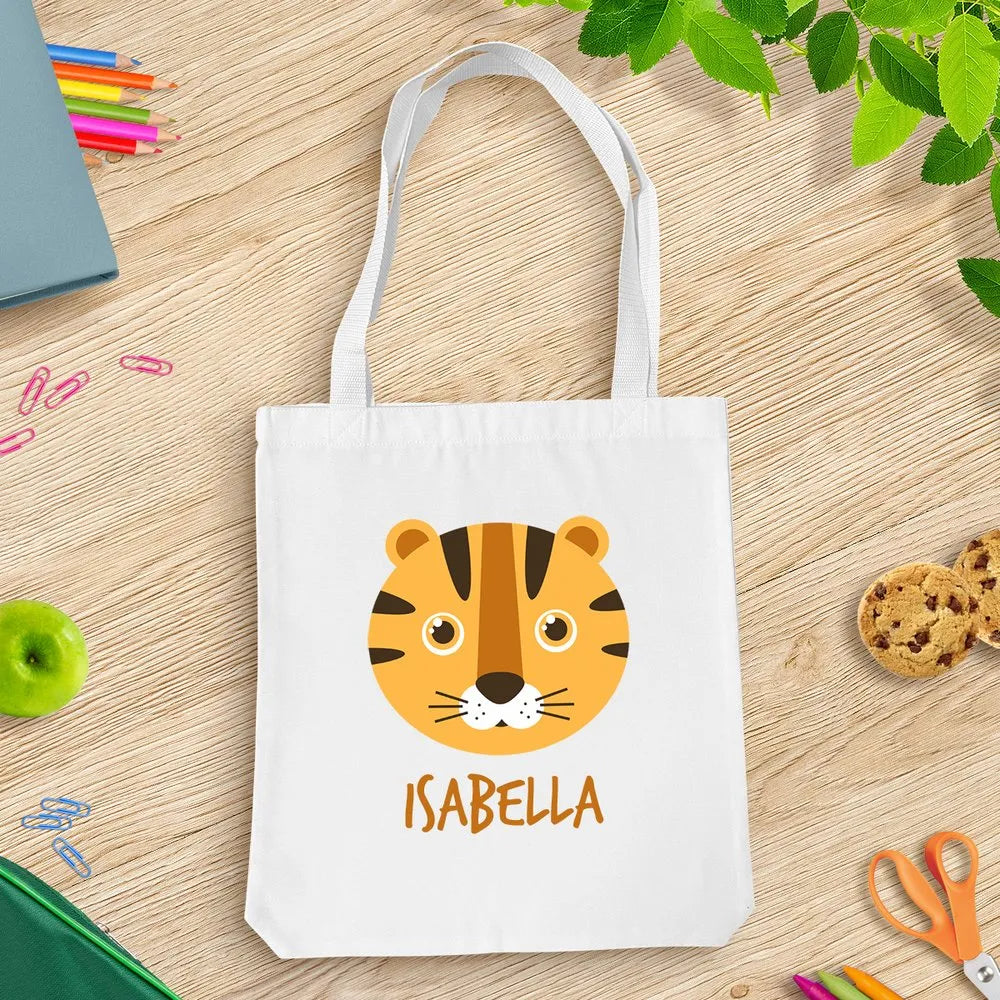 Tiger White Tote Bag