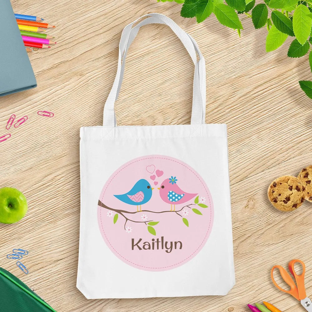 Two Birds White Tote Bag
