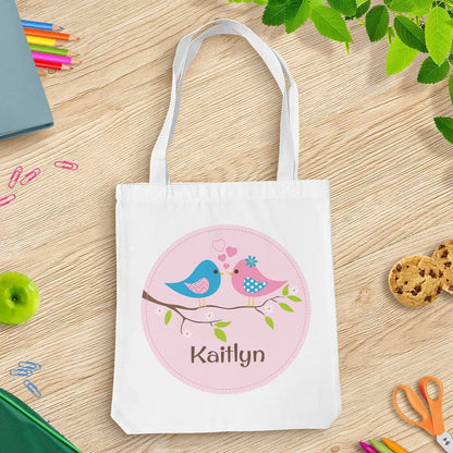 Two Birds White Tote Bag